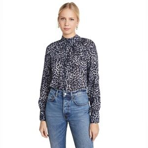 Bella Dahl Animal Print Button Back Blouse